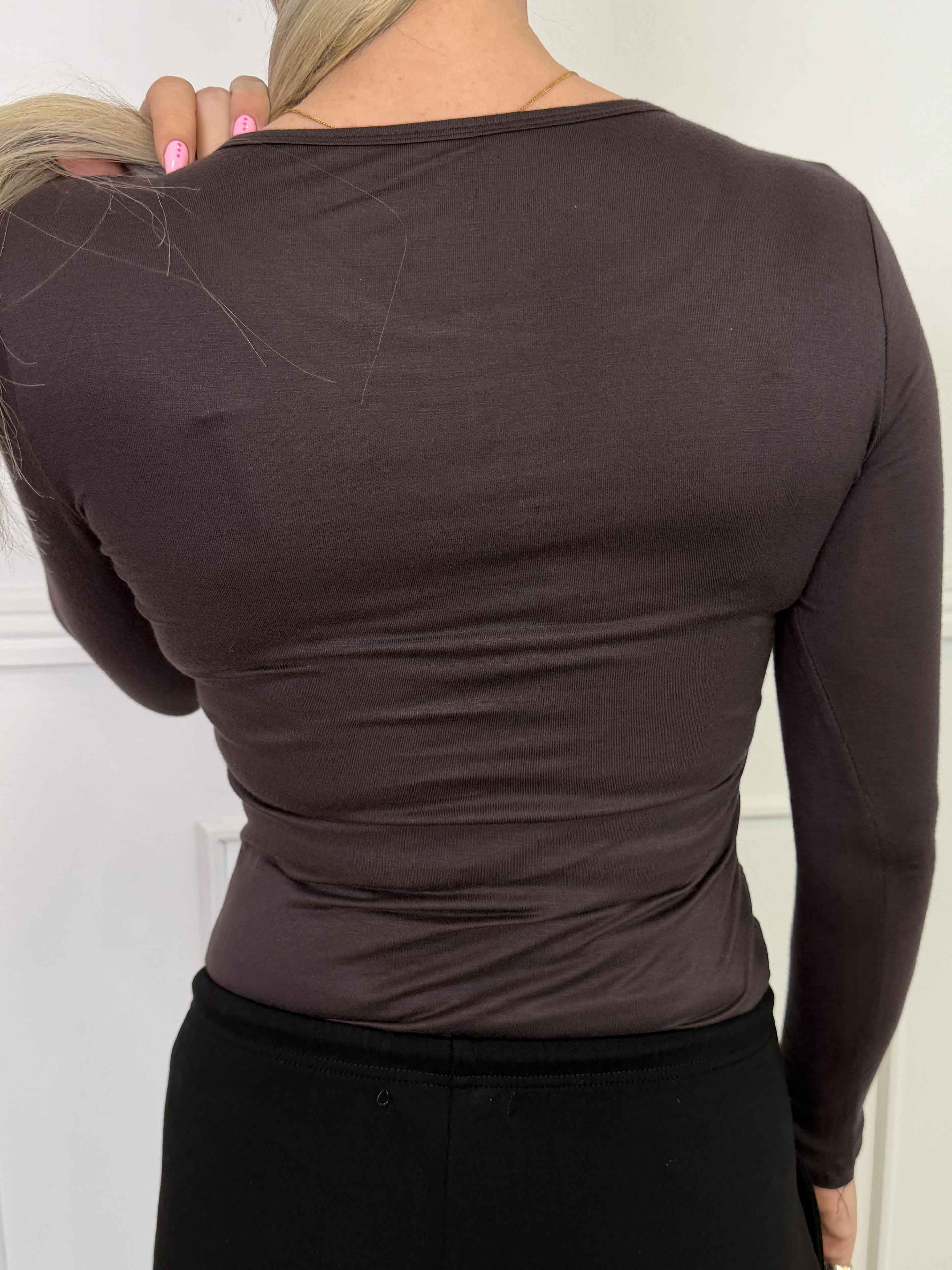 Othilia - Blød langærmet basis bluse